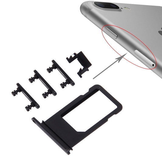 Vassoio scheda + Tasto controllo volume + Tasto accensione + Tasto vibrazione interruttore Mute per iPhone 7 Plus, For iPhone 7 Plus