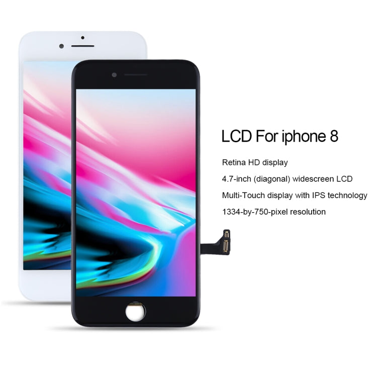 Schermo LCD e digitalizzatore assemblato completo per iPhone 8, i8 White, i8 Black