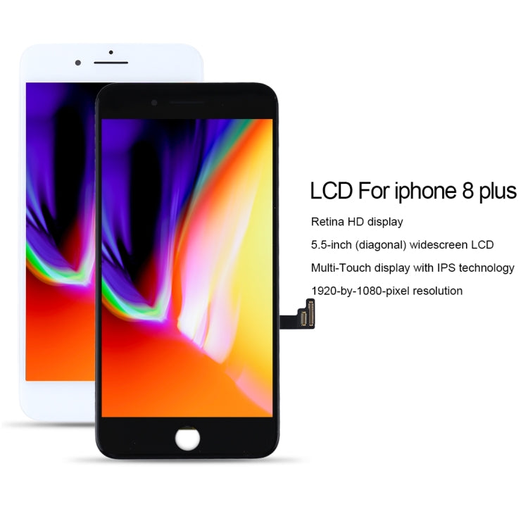 Schermo LCD e digitalizzatore completo per iPhone 8 Plus, i8 Plus Black, i8 Plus White
