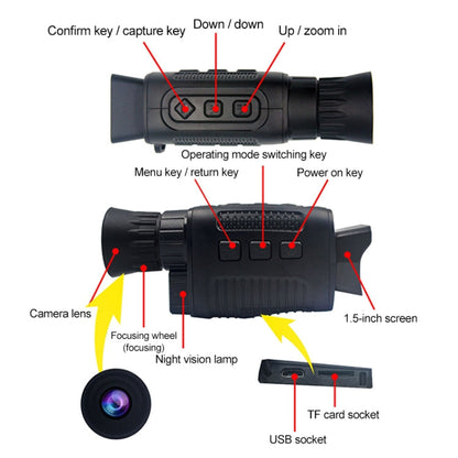 Termocamera monoculare per visione notturna digitale a infrarossi 5X, 5X Monocular