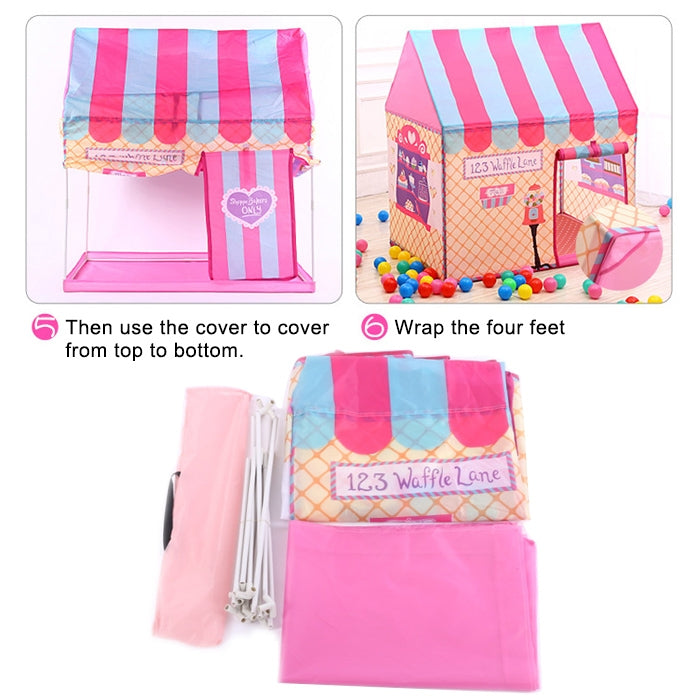 Tenda da gioco per la stampa dei bambini domestici Piccola casa da gioco con tappetino, with Mat (Black White), with Mat (Pink), with Mat (Green), with Mat (Light Pink)