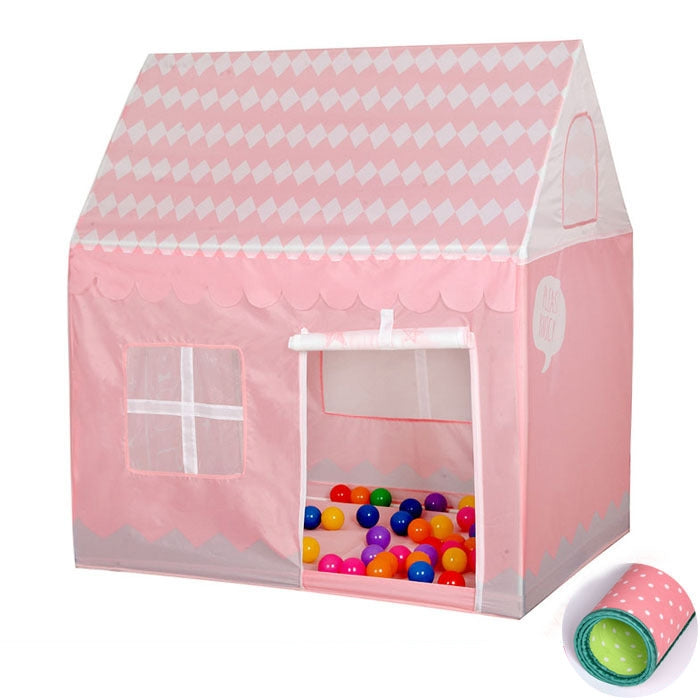 Tenda da gioco per la stampa dei bambini domestici Piccola casa da gioco con tappetino, with Mat (Black White), with Mat (Pink), with Mat (Green), with Mat (Light Pink)