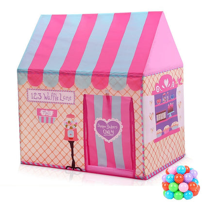 Tenda da gioco per bambini con stampa domestica Piccola casa da gioco, con 50 palline oceaniche, with 50 Ocean Balls (Black White), with 50 Ocean Balls (Pink), with 50 Ocean Balls (Green), with 50 Ocean Balls (Light Pink)