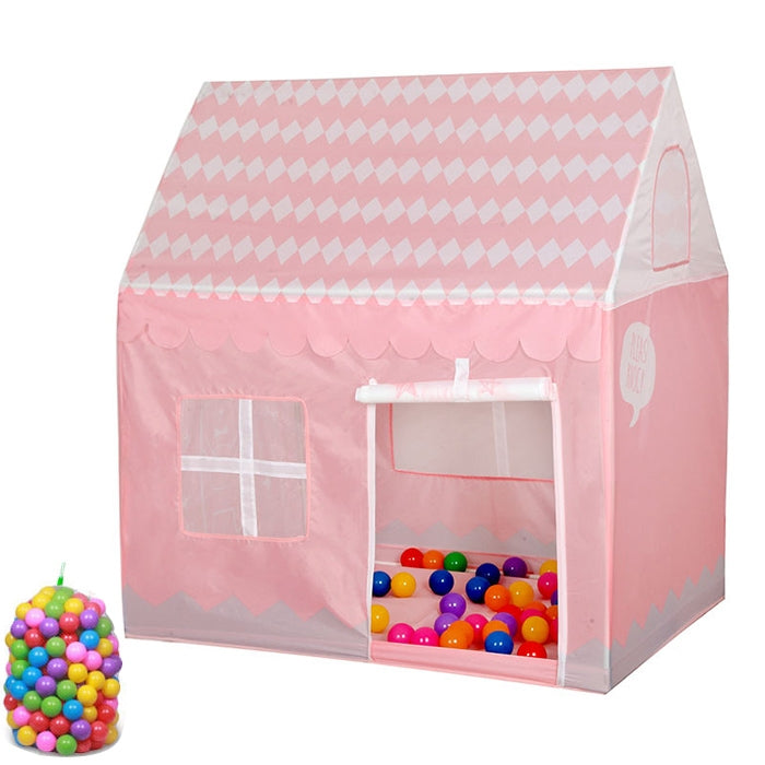 Tenda da gioco per bambini con stampa domestica Piccola casa da gioco, con 50 palline oceaniche, with 50 Ocean Balls (Black White), with 50 Ocean Balls (Pink), with 50 Ocean Balls (Green), with 50 Ocean Balls (Light Pink)