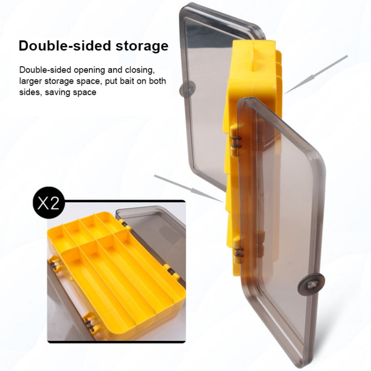 Scatola portaoggetti portatile per esche da esterno Scatola portaoggetti bifacciale in plastica trasparente, dimensioni: 18 x 10 x 5 cm