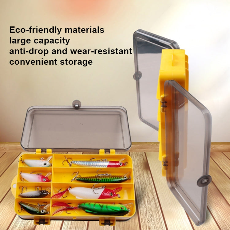 Scatola portaoggetti portatile per esche da esterno Scatola portaoggetti bifacciale in plastica trasparente, dimensioni: 18 x 10 x 5 cm
