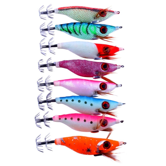 HENGJIA HENG JIA SJ011 8 pz 10 cm nottilucenti plastica esche dure calamari esche da pesca set attrezzatura da pesca esche, consegna colore casuale