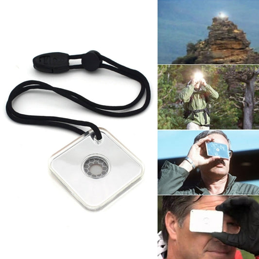 Specchio di segnalazione riflettente per salvataggio di emergenza, sopravvivenza multifunzionale, strumento per escursionismo all'aperto con fischio, Signal Mirror
