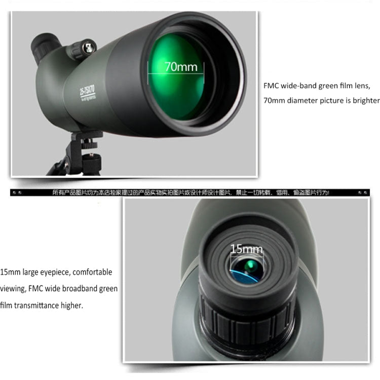 Telescopio astronomico monoculare con zoom per esterni ad alta definizione professionale Maifeng 25-75x70, 75x70