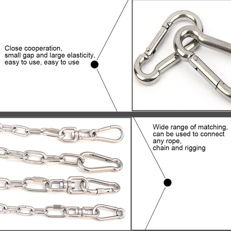 Moschettone in acciaio inossidabile M11 Gancio a molla Multi-strumento per alpinismo Fibbia per gancio da campeggio Corda per gancio, diametro interno: 10,84 mm, M11