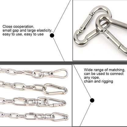 Moschettone in acciaio inossidabile M11 Gancio a molla Multi-strumento per alpinismo Fibbia per gancio da campeggio Corda per gancio, diametro interno: 10,84 mm, M11