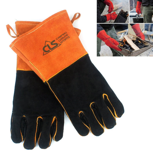 Modelli per uomo e donna in pelle per barbecue all'aperto Isolamento ad alta temperatura Ispessimento Guanti protettivi per saldatura lunghi, CLS-BBQ