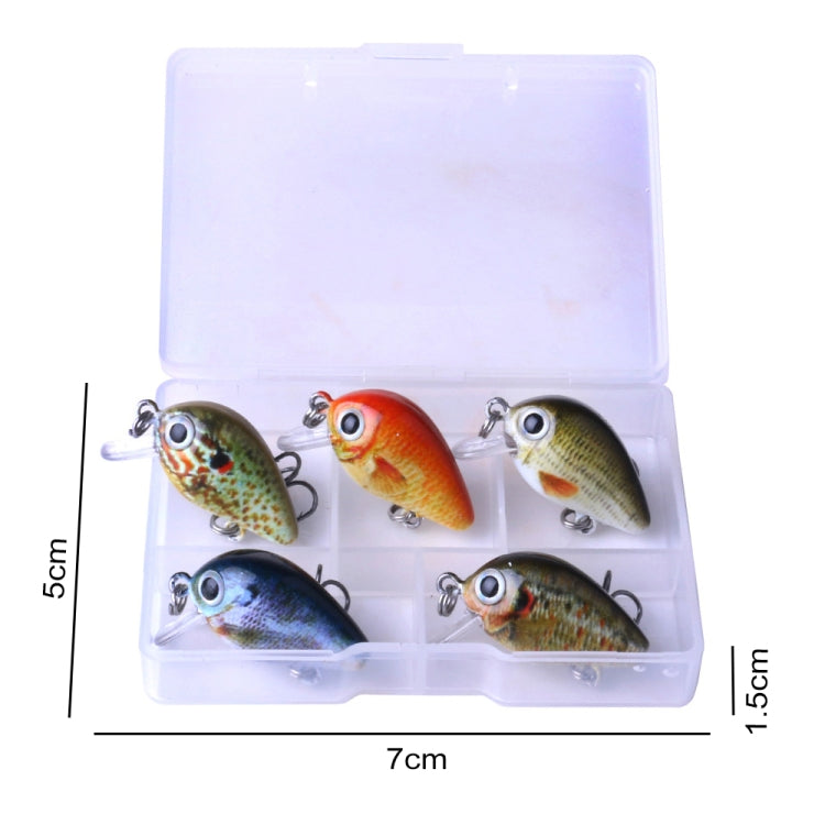 Kit di 5 esche bioniche HENGJIA da 2,7 cm e 1,5 g per pesca su roccia