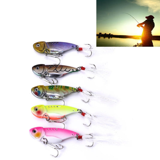 HENGJIA Kit di 5 Esche Metalliche VIB da Pesca 5,5 cm/11 g con