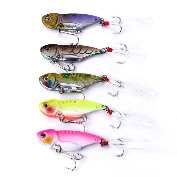 HENGJIA Kit di 5 Esche Metalliche VIB da Pesca 5,5 cm/11 g con