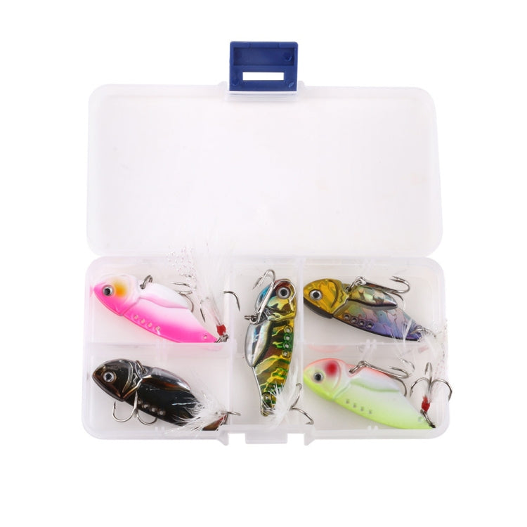HENGJIA Kit di 5 Esche Metalliche VIB da Pesca 5,5 cm/11 g con