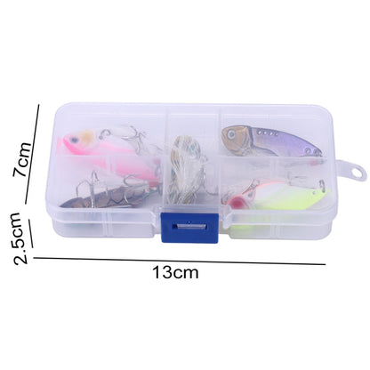 HENGJIA Kit di 5 Esche Metalliche VIB da Pesca 5,5 cm/11 g con
