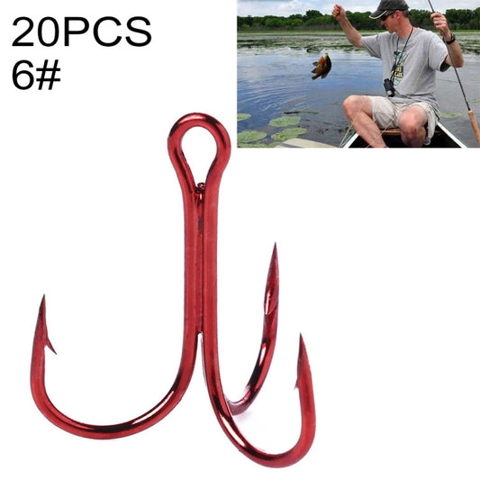 HENGJIA Ami da Pesca Triplo 20 Pezzi in Acciaio Alto Carbonio Rosso,