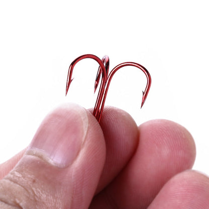 HENGJIA Ami da Pesca Triplo 20 Pezzi in Acciaio Alto Carbonio Rosso,