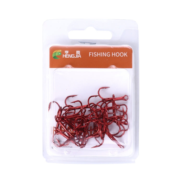 HENGJIA Ami da Pesca Tripli in Acciaio al Carbonio Rosso - 20 Pezzi,