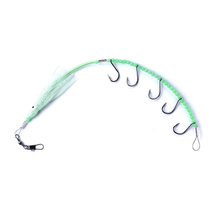 HENGJIA 32cm/7g Coltello da Pesca Filo di Pesce Luminoso Luce Notturna Polpo Calamari Gancio 5 Ganci