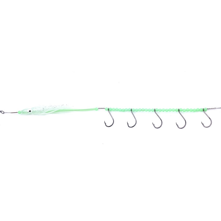 HENGJIA 32cm/7g Coltello da Pesca Filo di Pesce Luminoso Luce Notturna Polpo Calamari Gancio 5 Ganci
