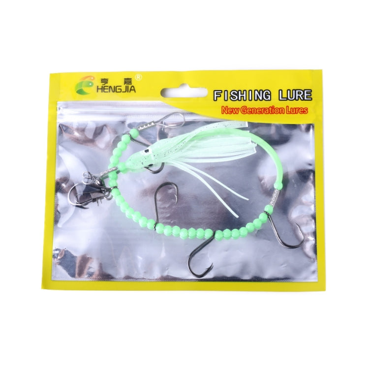 HENGJIA 32cm/7g Coltello da Pesca Filo di Pesce Luminoso Luce Notturna Polpo Calamari Gancio 5 Ganci