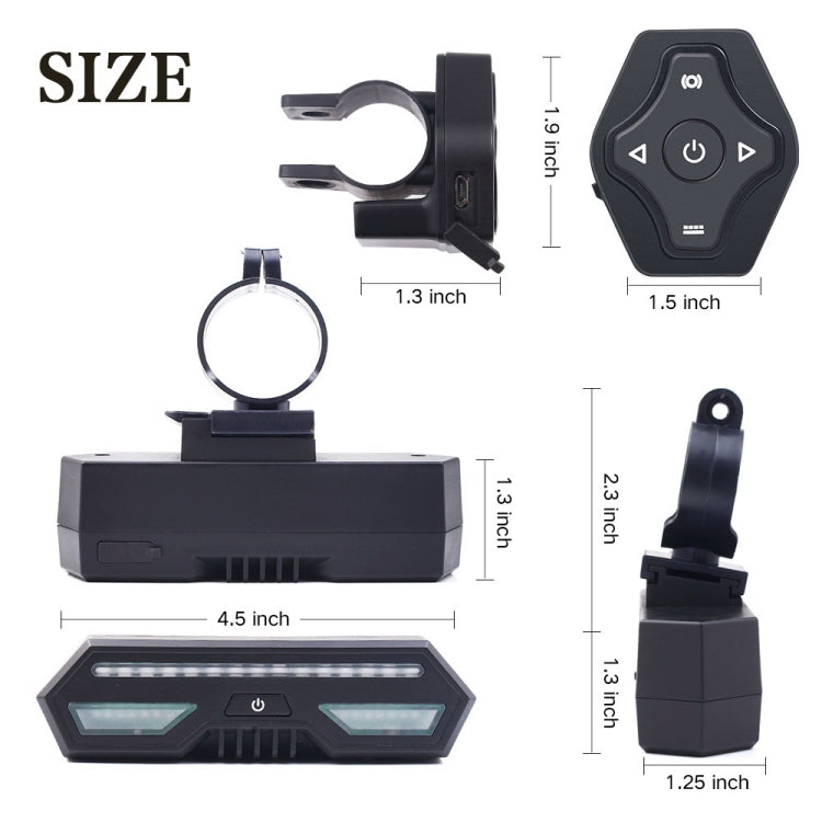 Fanale Posteriore per Bicicletta Impermeabile IPX4 con Telecomando -