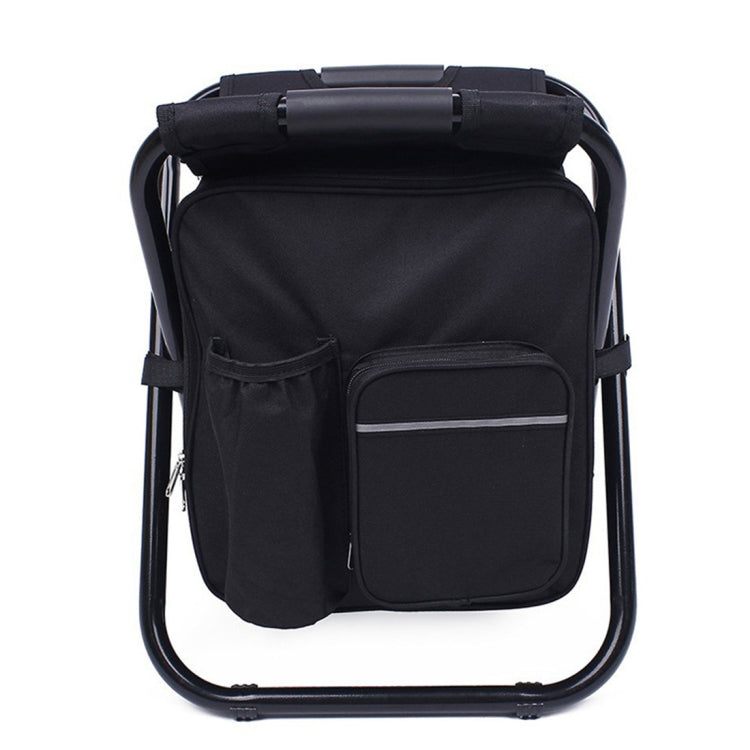 Sedia da campeggio pieghevole portatile per esterni Sedia da spiaggia per pesca leggera Sedia pieghevole in tubo di acciaio inossidabile con borsa del ghiaccio, Stainless Steel Folding Chair(Black), Stainless Steel Folding Chair(Green)