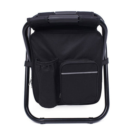 Sedia da campeggio pieghevole portatile per esterni Sedia da spiaggia per pesca leggera Sedia pieghevole in tubo di acciaio inossidabile con borsa del ghiaccio, Stainless Steel Folding Chair(Black), Stainless Steel Folding Chair(Green)