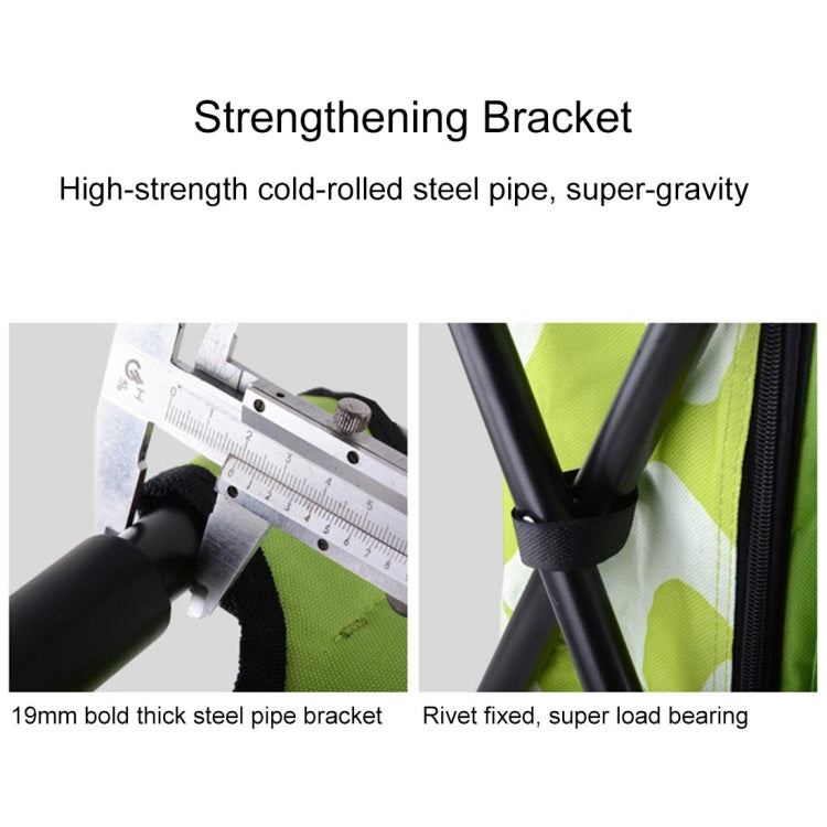 Sedia da campeggio pieghevole portatile per esterni Sedia da spiaggia per pesca leggera Sedia pieghevole in tubo di acciaio inossidabile con borsa del ghiaccio, Stainless Steel Folding Chair(Black), Stainless Steel Folding Chair(Green)