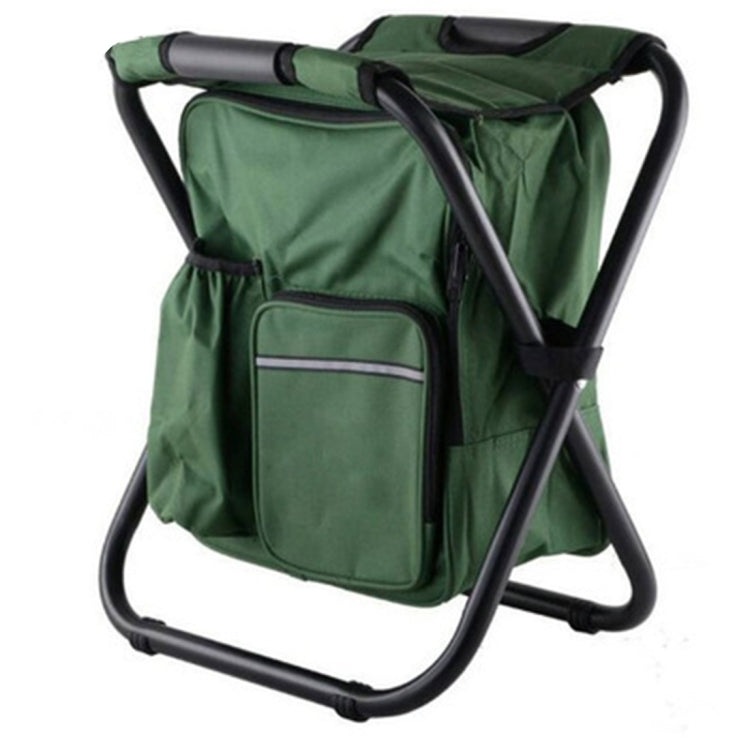 Sedia da campeggio pieghevole portatile per esterni Sedia da spiaggia per pesca leggera Sedia pieghevole in tubo di acciaio inossidabile con borsa del ghiaccio, Stainless Steel Folding Chair(Black), Stainless Steel Folding Chair(Green)