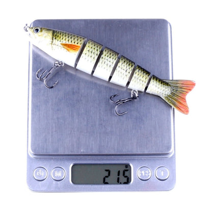 HENGJIA JM026 6# 12,7 cm 22 g Esche artificiali in plastica multi-sezione con esche artificiali con amo triplo, consegna colore casuale, JM026 6# 12.7cm