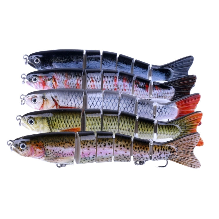 HENGJIA JM026 6# 12,7 cm 22 g Esche artificiali in plastica multi-sezione con esche artificiali con amo triplo, consegna colore casuale, JM026 6# 12.7cm