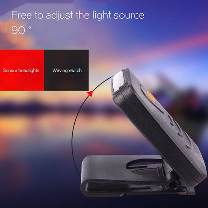 Lampada frontale da pesca con sensore a infrarossi portatile, ricaricabile a LED, con clip, per pesca, campeggio, escursionismo