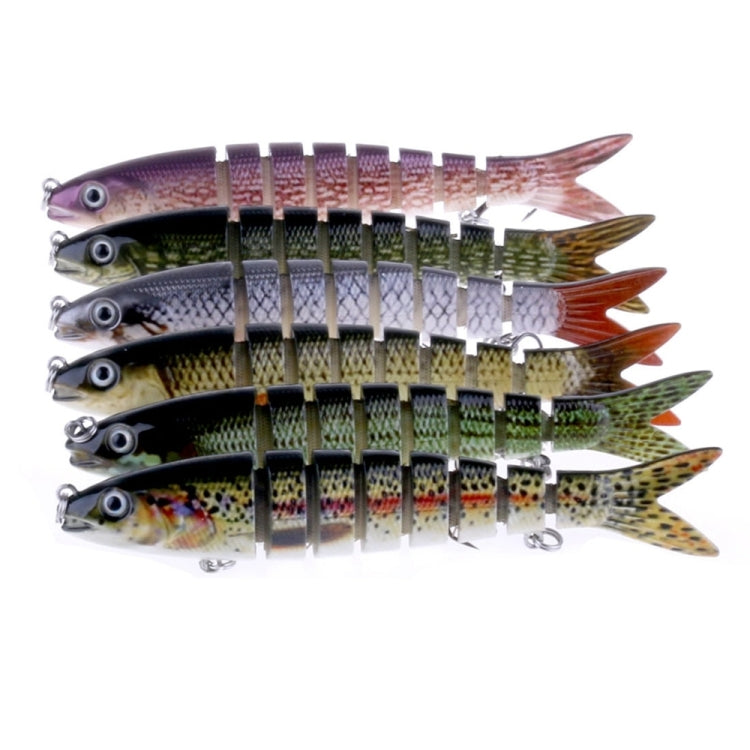 HENGJIA JM024-X 6# 13,6 cm 18,7 g Esche artificiali in plastica multi-sezione con esche artificiali con amo triplo, consegna colore casuale, JM024-X 6# 13.6cm
