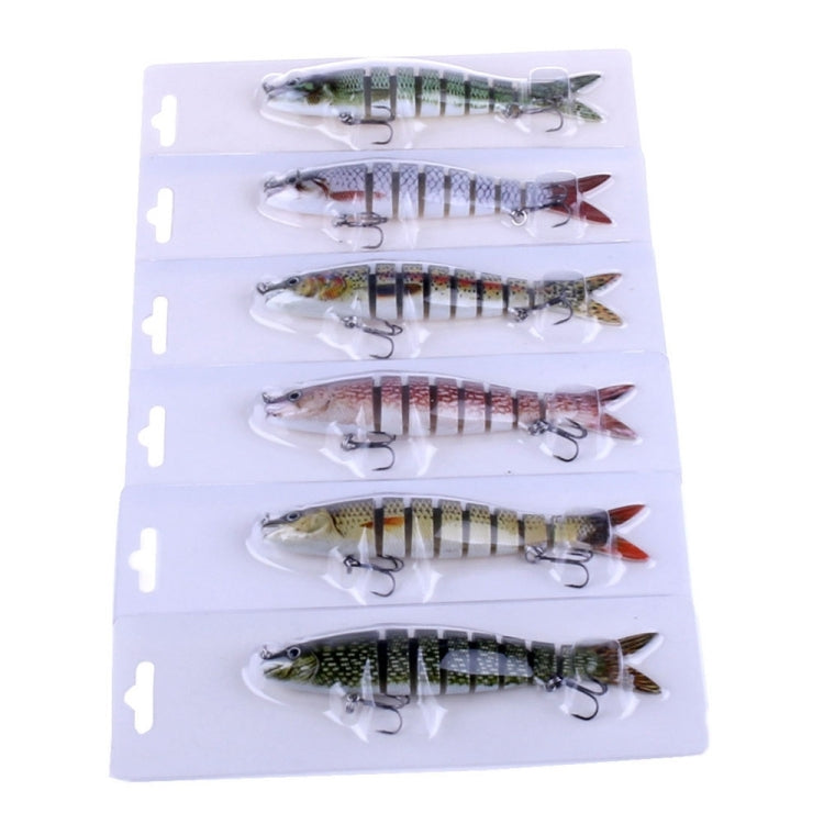 HENGJIA JM024-X 6# 13,6 cm 18,7 g Esche artificiali in plastica multi-sezione con esche artificiali con amo triplo, consegna colore casuale, JM024-X 6# 13.6cm