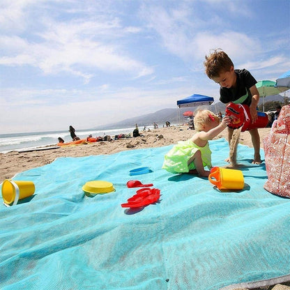 Tappetino senza sabbia, leggero, pieghevole, per esterni, da picnic, con cuscino da campeggio, tappetino da spiaggia, dimensioni: 2 x 2 m, 2 x 2m(Pink), 2 x 2m(Green), 200x200m Blue