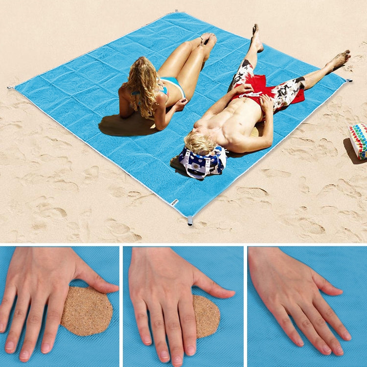 Tappetino senza sabbia, leggero, pieghevole, per esterni, da picnic, con cuscino da campeggio, tappetino da spiaggia, dimensioni: 2 x 2 m, 2 x 2m(Pink), 2 x 2m(Green), 200x200m Blue