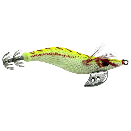 HENGJIA Esche rigide in plastica da 8 cm Esche da pesca per calamari Esche per gamberetti in legno, 1# (Magenta+Dark Red), 2# (Orange + Yellow), 3# (Yellow), 5# (Magenta), 6# (Orange), 7# (Blue)