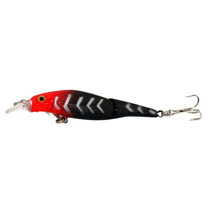 HENGJIA JM010-X 6# 8,8 cm 7,4 g 2 sezioni esche rigide in plastica esche da pesca artificiali con gancio triplo, consegna colore casuale, JM010-X 6# 8.8cm