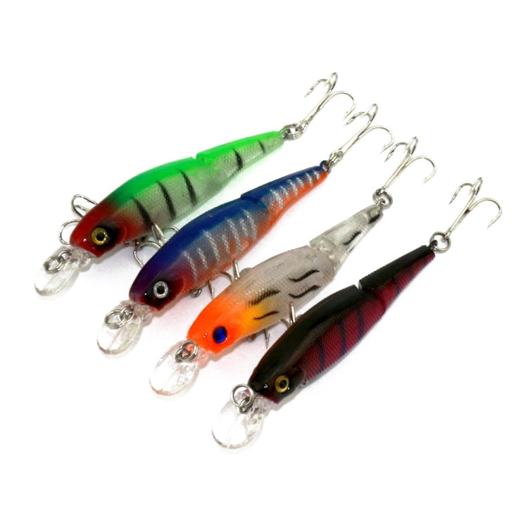 HENGJIA JM010-X 6# 8,8 cm 7,4 g 2 sezioni esche rigide in plastica esche da pesca artificiali con gancio triplo, consegna colore casuale, JM010-X 6# 8.8cm