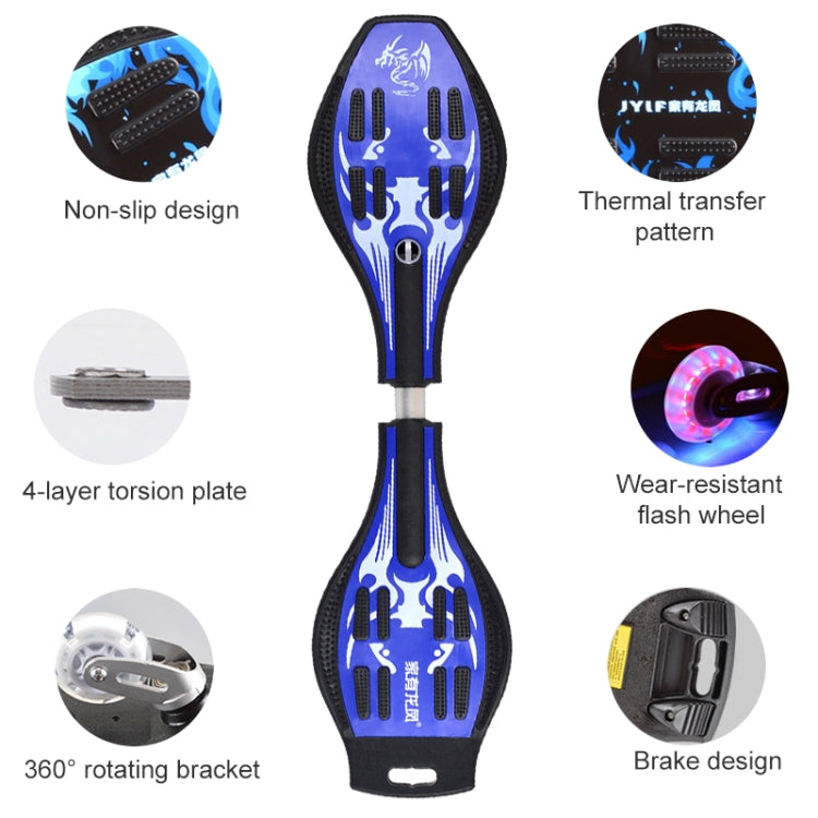 Skateboard Luminoso a Due Ruote con Design Vulcan Pattern