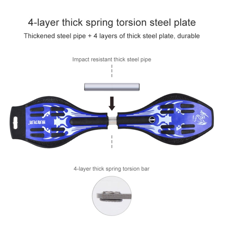 Skateboard Luminoso a Due Ruote con Design Vulcan Pattern