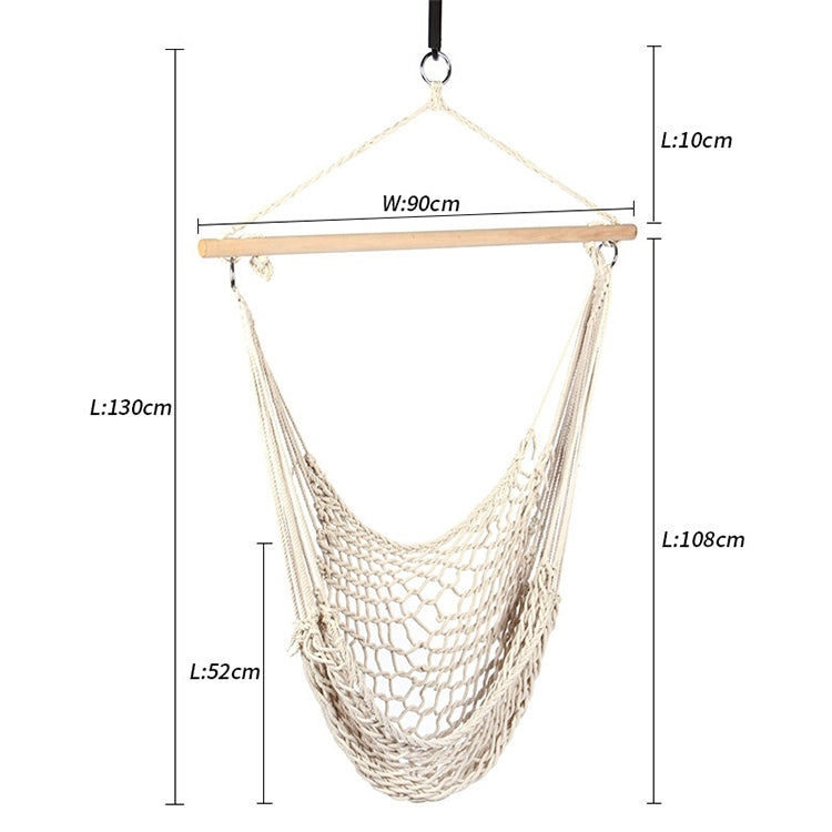 aotu-at6732-amaca-per-sedia-sospesa-con-struttura-altalena-in-rete-di-corda-di-cotone-per-esterni-dimensioni-130x90-cm-size-130x90cm - immagine 4