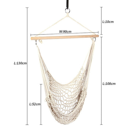 aotu-at6732-amaca-per-sedia-sospesa-con-struttura-altalena-in-rete-di-corda-di-cotone-per-esterni-dimensioni-130x90-cm-size-130x90cm - immagine 4