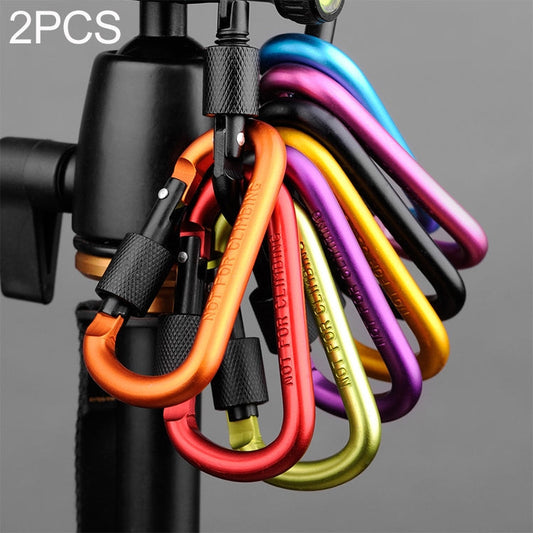 Lucchetto con fibbia per alpinismo in lega di alluminio da esterno multifunzione a forma di D da 2 pezzi, consegna colore casuale, 2PCS Random Color