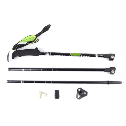 KODENOR Bastoncini da trekking per alpinismo all'aperto, portatili, pieghevoli, in fibra di carbonio, con manico dritto, lunghezza: 63-135 cm, Length : 63-135CM (Black+green), Length : 63-135CM (Black Blue), Length : 63-135CM (Black Yellow)