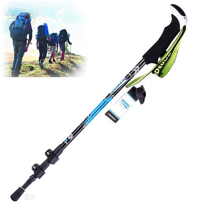 KODENOR Bastoncini da trekking per alpinismo all'aperto, portatili, pieghevoli, in fibra di carbonio, con manico dritto, lunghezza: 63-135 cm, Length : 63-135CM (Black+green), Length : 63-135CM (Black Blue), Length : 63-135CM (Black Yellow)