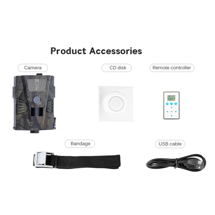 HT-001 1MP IP54 Telecamera da caccia di sicurezza per visione notturna IR impermeabile, programma Novatek96220, grandangolo da 120 gradi, angolo di rilevamento PIR da 100 gradi, HT-001